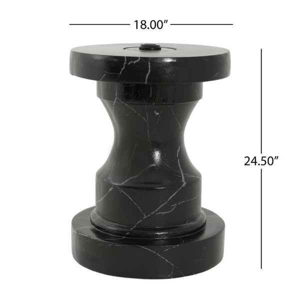 English Elm Mgo Outdoor Umbrella Side Table with Stone Inspired Finish and Weather Resistant MGO Build N772P386626B
