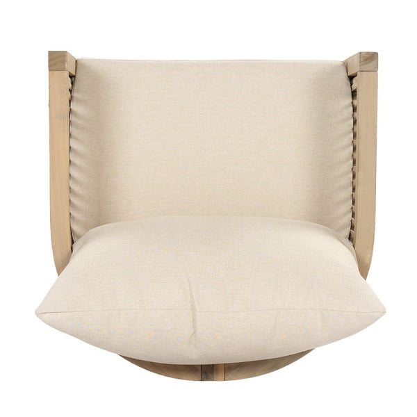 English Elm Outdoor Acacia Wood Dining Chair Teak Finish Rope Accents Cushion Patio Seating N772P395549L
