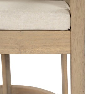 English Elm Outdoor Acacia Wood Dining Chair Teak Finish Rope Accents Cushion Patio Seating N772P395549L