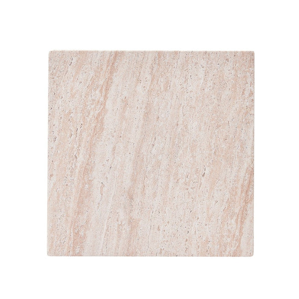 English Elm Mgo Fluted Travertine Effect Side Table Handcrafted Cylindrical Accent for Patio or Living Room N772P406690T