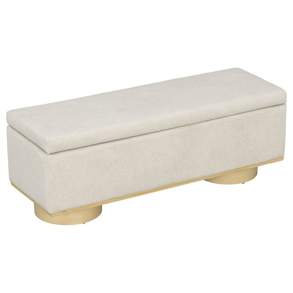 English Elm Modern Boucle Upholstered Storage Bench with Hidden Lift Top for Bedroom Entryway N772P436596A