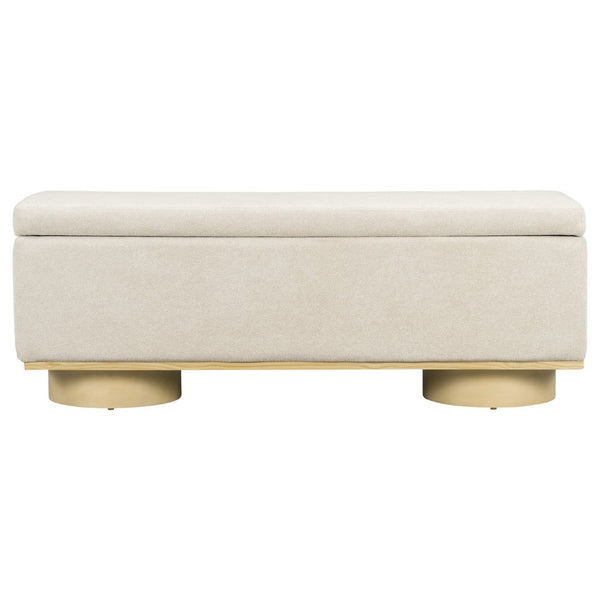 English Elm Modern Boucle Upholstered Storage Bench with Hidden Lift Top for Bedroom Entryway N772P436596A