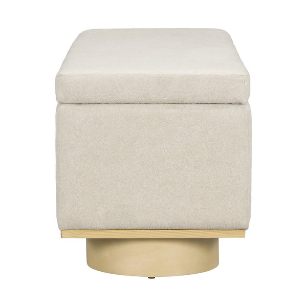 English Elm Modern Boucle Upholstered Storage Bench with Hidden Lift Top for Bedroom Entryway N772P436596A