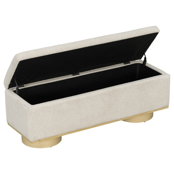 English Elm Modern Boucle Upholstered Storage Bench with Hidden Lift Top for Bedroom Entryway N772P436596A