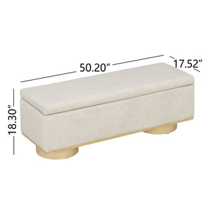 English Elm Modern Boucle Upholstered Storage Bench with Hidden Lift Top for Bedroom Entryway N772P436596A