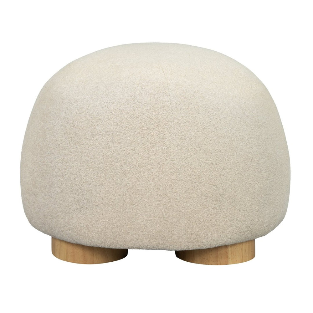 English Elm 15"h Square Oatmeal Upholstered Footstool with Rubberwood Legs for Living Room N772P436599A