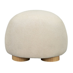 English Elm 15"h Square Oatmeal Upholstered Footstool with Rubberwood Legs for Living Room N772P436599A