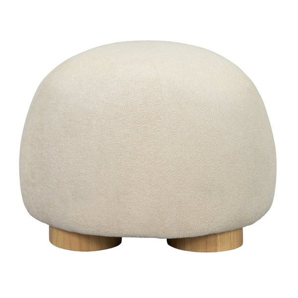 English Elm 15"h Square Oatmeal Upholstered Footstool with Rubberwood Legs for Living Room N772P436599A