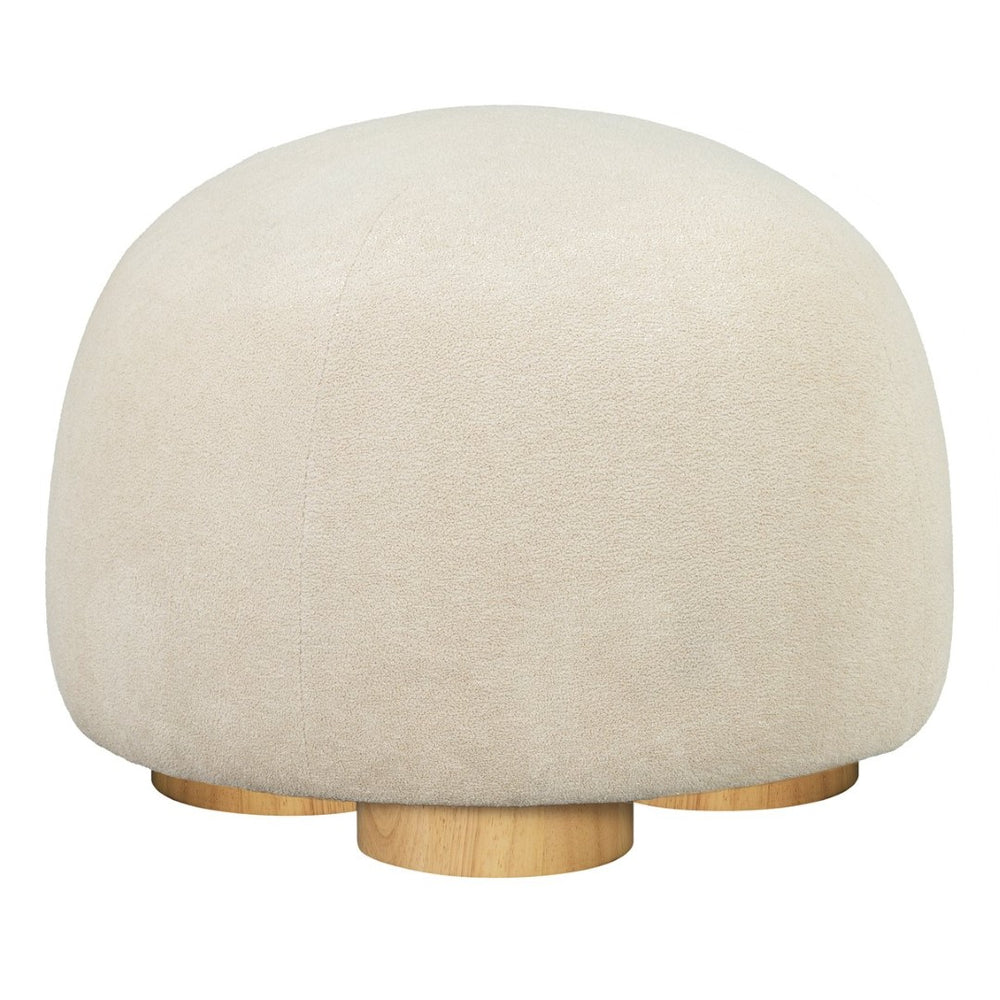 English Elm 15"h Square Oatmeal Upholstered Footstool with Rubberwood Legs for Living Room N772P436599A
