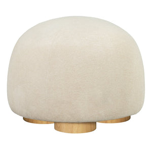 English Elm 15"h Square Oatmeal Upholstered Footstool with Rubberwood Legs for Living Room N772P436599A
