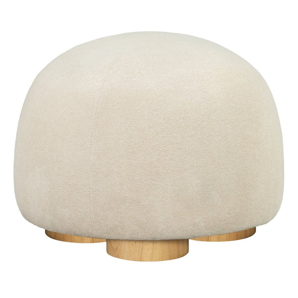 English Elm 15"h Square Oatmeal Upholstered Footstool with Rubberwood Legs for Living Room N772P436599A
