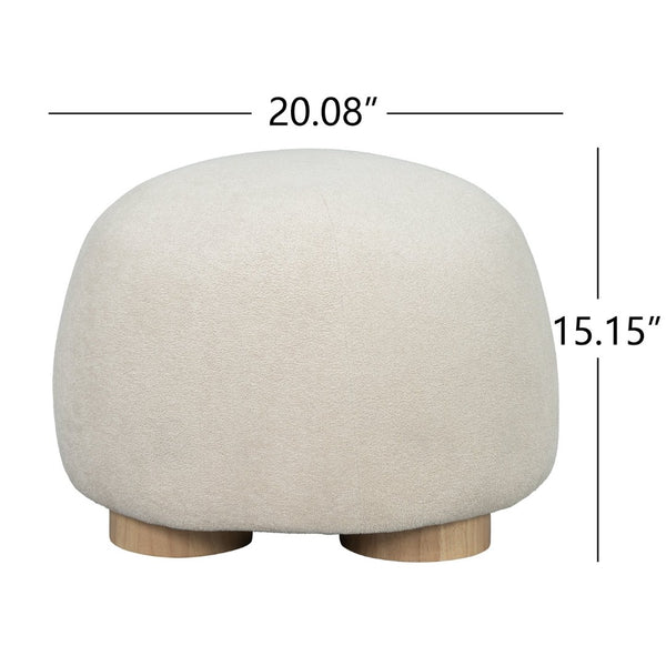 English Elm 15"h Square Oatmeal Upholstered Footstool with Rubberwood Legs for Living Room N772P436599A
