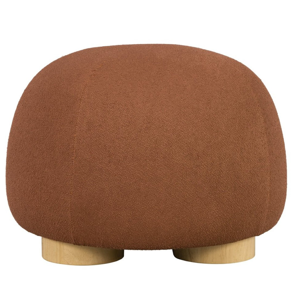 English Elm 15"h Rust Fabric Cube Ottoman with Rubberwood Legs Compact Accent Seat for Any Room N772P436599D