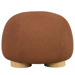 English Elm 15"h Rust Fabric Cube Ottoman with Rubberwood Legs Compact Accent Seat for Any Room N772P436599D
