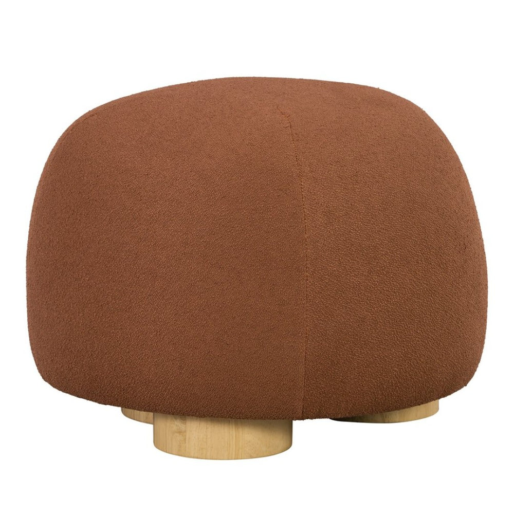 English Elm 15"h Rust Fabric Cube Ottoman with Rubberwood Legs Compact Accent Seat for Any Room N772P436599D