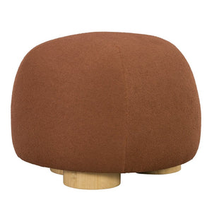 English Elm 15"h Rust Fabric Cube Ottoman with Rubberwood Legs Compact Accent Seat for Any Room N772P436599D