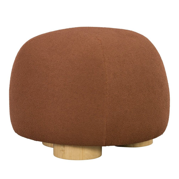 English Elm 15"h Rust Fabric Cube Ottoman with Rubberwood Legs Compact Accent Seat for Any Room N772P436599D