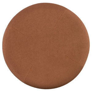English Elm 15"h Rust Fabric Cube Ottoman with Rubberwood Legs Compact Accent Seat for Any Room N772P436599D
