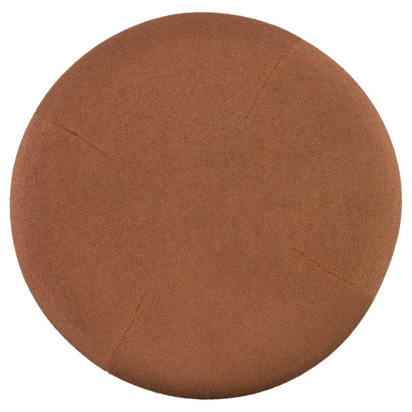 English Elm 15"h Rust Fabric Cube Ottoman with Rubberwood Legs Compact Accent Seat for Any Room N772P436599D