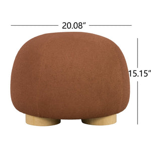 English Elm 15"h Rust Fabric Cube Ottoman with Rubberwood Legs Compact Accent Seat for Any Room N772P436599D