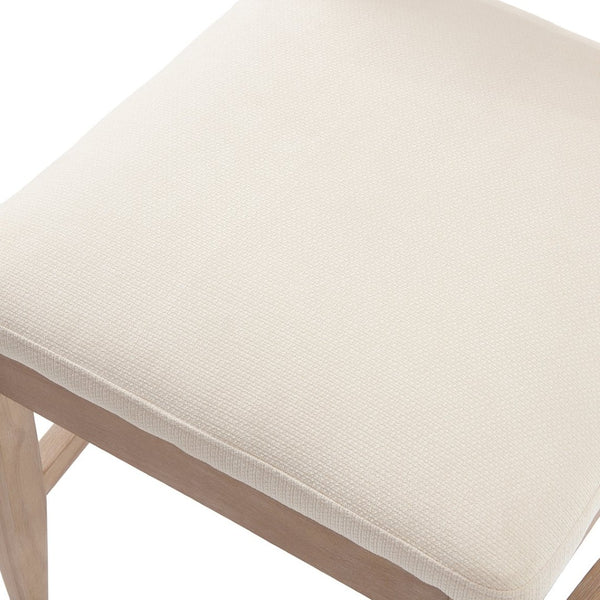 English Elm Modern Handwoven Rattan Back Armless Dining Chair Set Solid Rubberwood Bohemian Natural N772P439624N