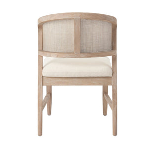English Elm Modern Handwoven Rattan Back Armless Dining Chair Set Solid Rubberwood Bohemian Natural N772P439624N