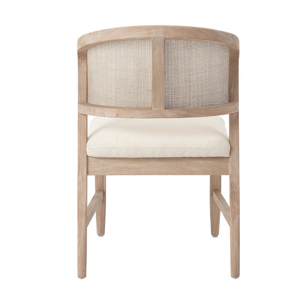 English Elm Modern Handwoven Rattan Back Armless Dining Chair Set Solid Rubberwood Bohemian Natural N772P439624N