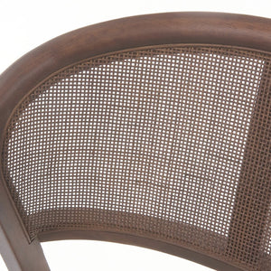 English Elm Modern Handwoven Rattan Back Armless Dining Chair Set Solid Rubberwood Bohemian Walnut N772P439624W