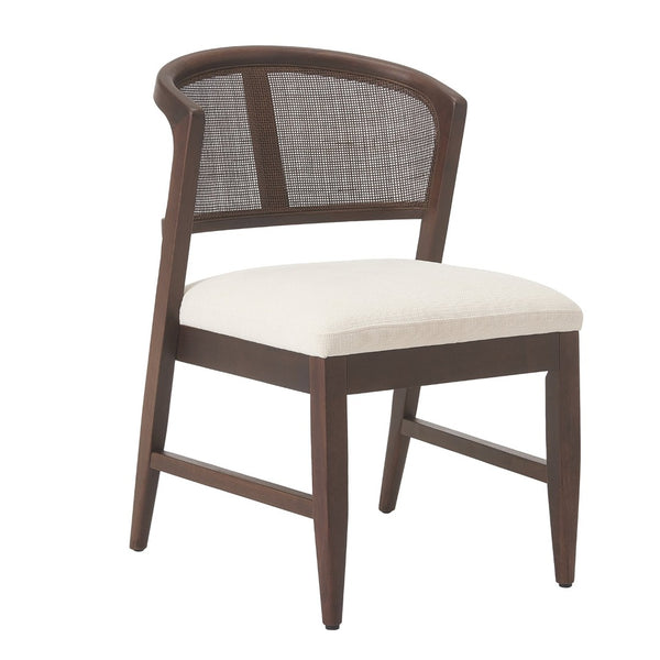 English Elm Modern Handwoven Rattan Back Armless Dining Chair Set Solid Rubberwood Bohemian Walnut N772P439624W