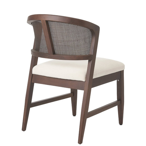 English Elm Modern Handwoven Rattan Back Armless Dining Chair Set Solid Rubberwood Bohemian Walnut N772P439624W