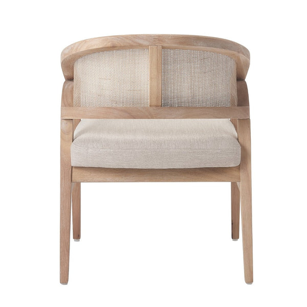 English Elm Modern Handwoven Rattan Arm Dining Chairs with Upholstered Seat Set of 2 Natural N772P439639N