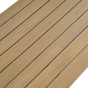 English Elm Outdoor Acacia Slatted Patio Coffee Table Teak Stain Low Profile Natural Grain N772P442264L