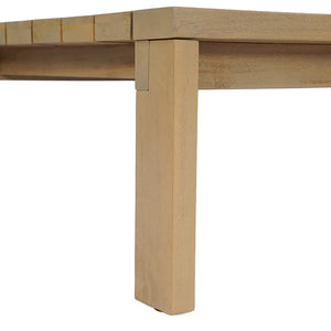 English Elm Outdoor Acacia Slatted Patio Coffee Table Teak Stain Low Profile Natural Grain N772P442264L