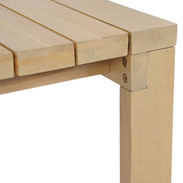 English Elm Outdoor Acacia Slatted Patio Coffee Table Teak Stain Low Profile Natural Grain N772P442264L