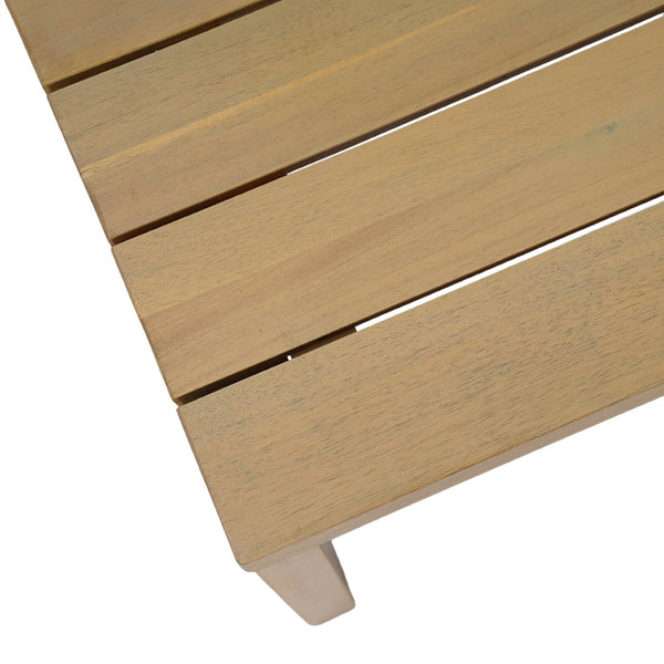 English Elm Outdoor Acacia Slatted Patio Coffee Table Teak Stain Low Profile Natural Grain N772P442264L