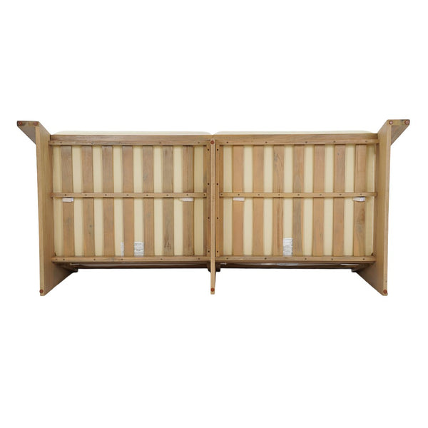 English Elm Outdoor Solid Acacia Patio Loveseat with Teak Finish and Thick Cream Cushions N772P442266L