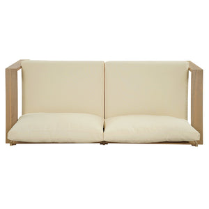 English Elm Outdoor Solid Acacia Patio Loveseat with Teak Finish and Thick Cream Cushions N772P442266L