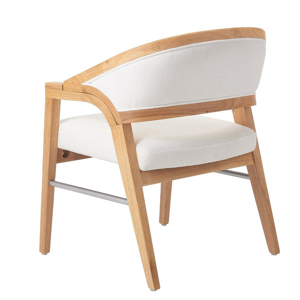 English Elm Indoor Solid Wood Arm Dining Chairs White Upholstered Rubberwood Set for Two Natural N772P443094N