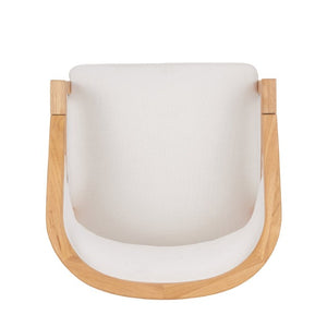 English Elm Indoor Solid Wood Arm Dining Chairs White Upholstered Rubberwood Set for Two Natural N772P443094N
