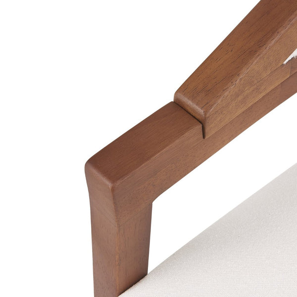 English Elm Indoor Solid Wood Arm Dining Chairs White Upholstered Rubberwood Set for Two Walnut N772P443094W