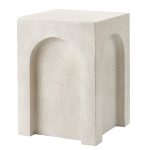 English Elm Modern Mgo Concrete Square Side Table Lightweight Stone Look for Patio or Living Room N772P443488A