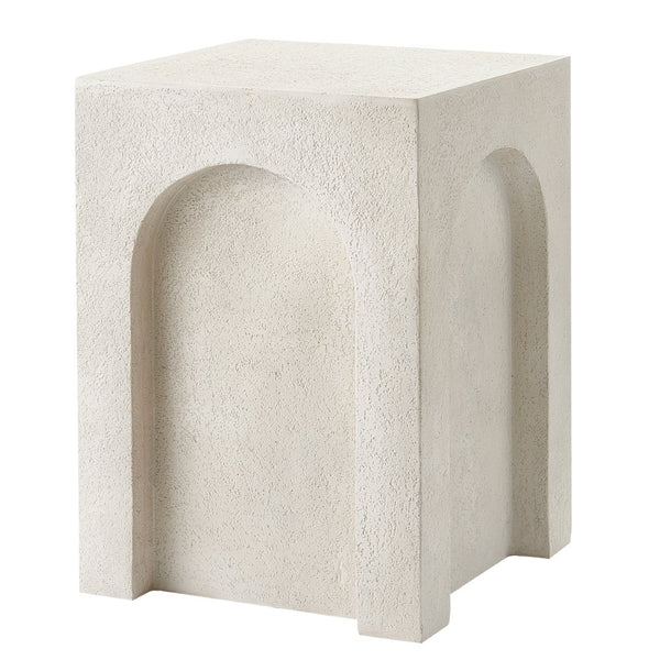 English Elm Modern Mgo Concrete Square Side Table Lightweight Stone Look for Patio or Living Room N772P443488A