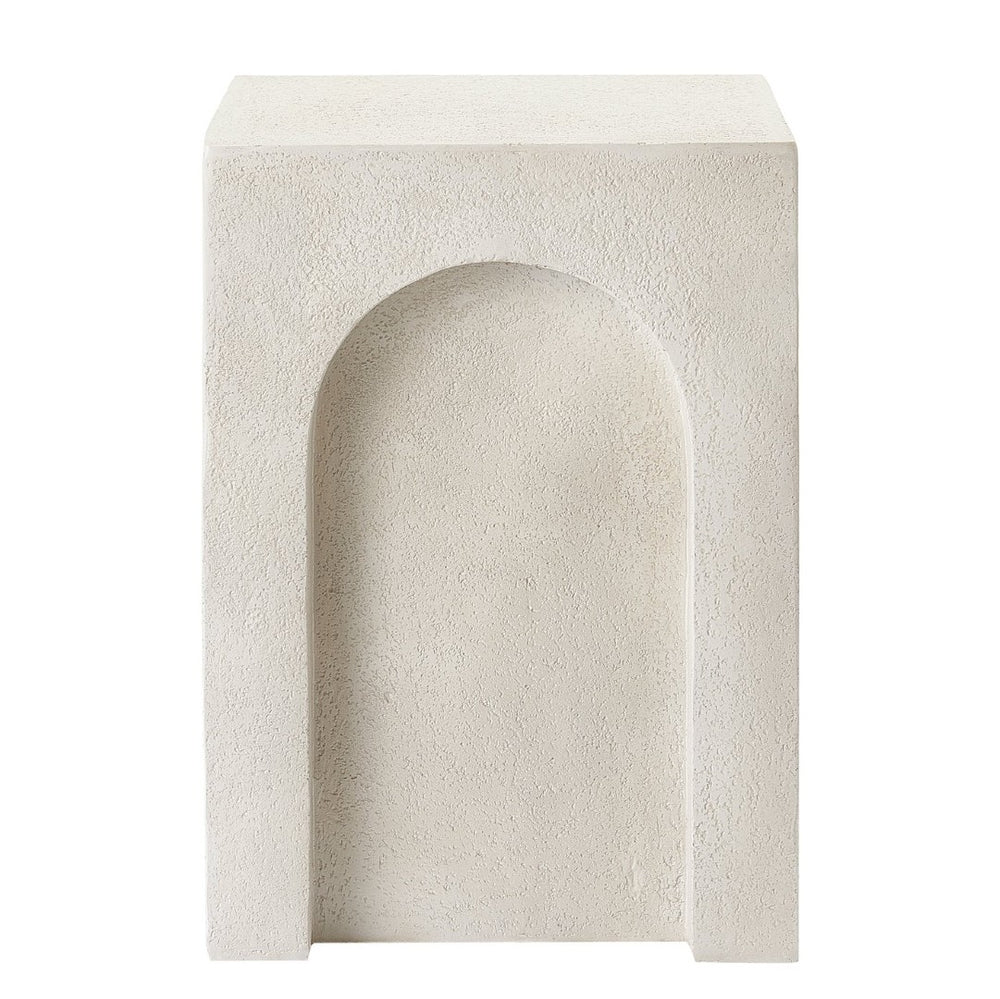English Elm Modern Mgo Concrete Square Side Table Lightweight Stone Look for Patio or Living Room N772P443488A