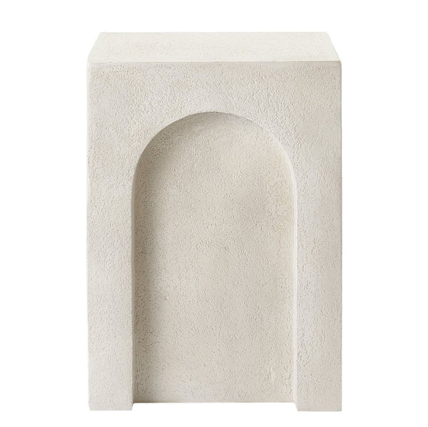 English Elm Modern Mgo Concrete Square Side Table Lightweight Stone Look for Patio or Living Room N772P443488A