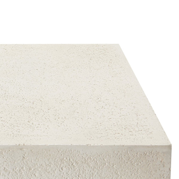 English Elm Modern Mgo Concrete Square Side Table Lightweight Stone Look for Patio or Living Room N772P443488A