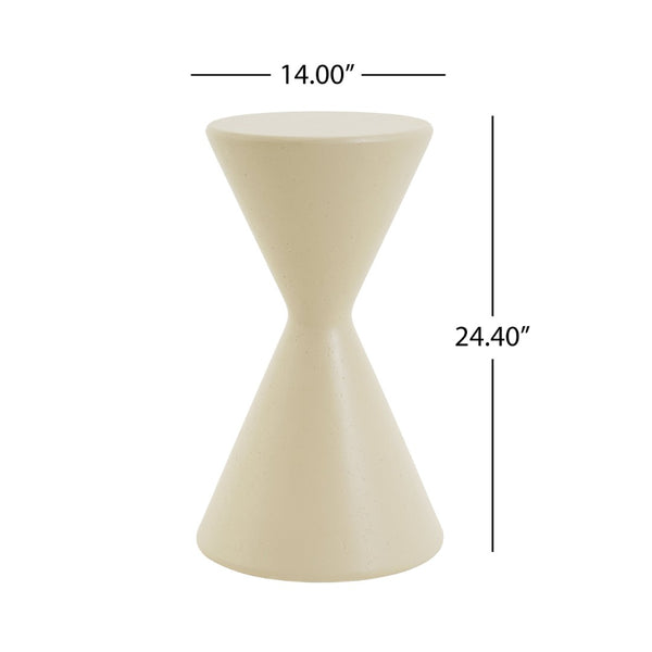 English Elm 24"h Magnesium Oxide Column Pedestal Stand for Outdoor Patios Gardens and Indoor Accent Beige N772P443493B