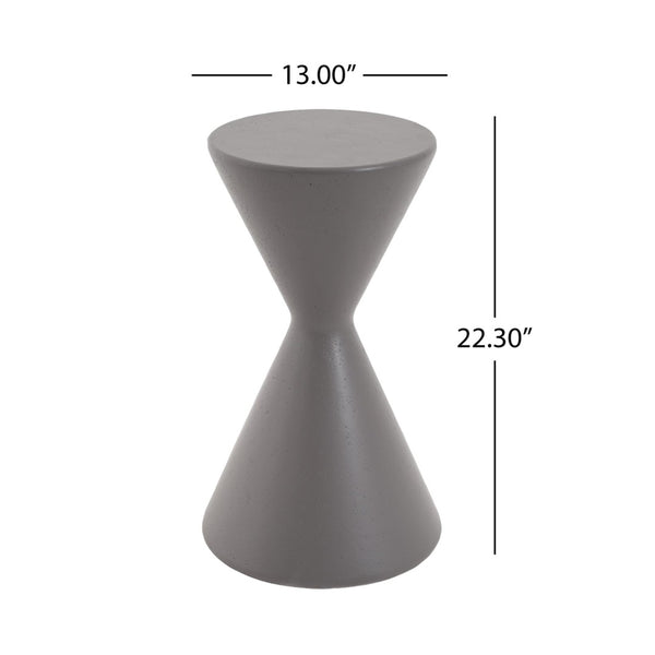 English Elm 22.3"h Gray Magnesium Oxide Garden Pedestal Stand for Outdoor Patios and Indoor Decor N772P443494G