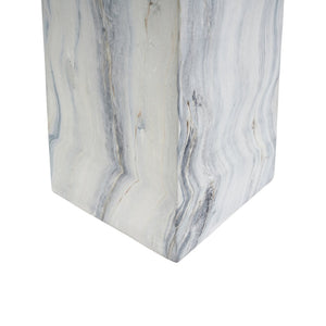 English Elm Handcrafted Marble Effect Square Pedestal Plant Stand for Indoor Outdoor Decor N772P443499M