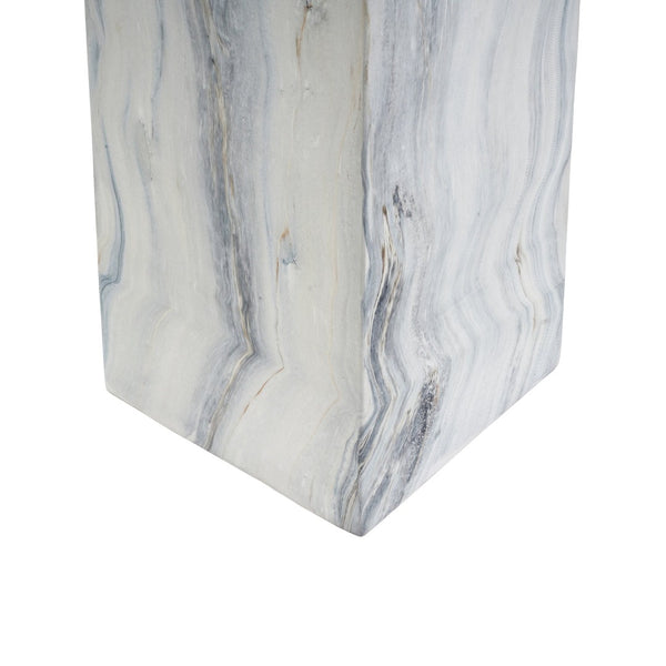 English Elm Handcrafted Marble Effect Square Pedestal Plant Stand for Indoor Outdoor Decor N772P443499M
