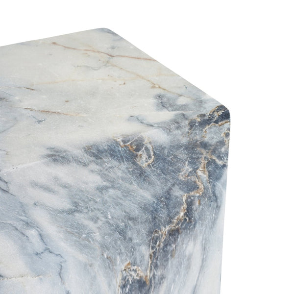 English Elm Handcrafted Marble Effect Square Pedestal Plant Stand for Indoor Outdoor Decor N772P443499M